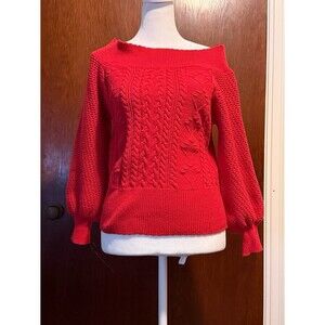 Willow & Root red off shoulder sweater size medium